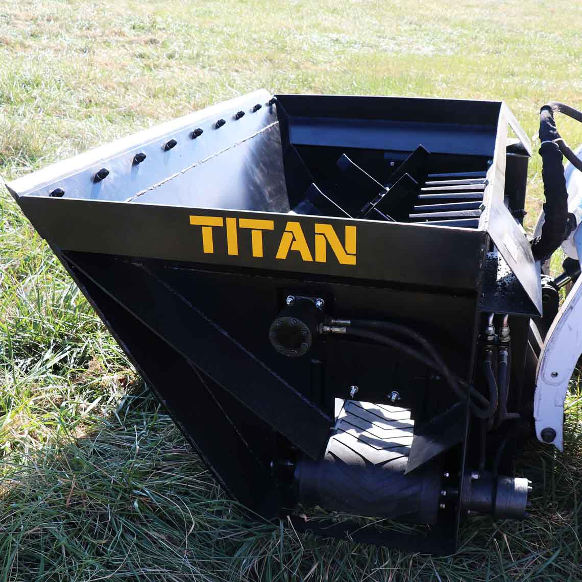 SCRATCH AND DENT - 72" Side Discharge Bucket For Sand And Mulch - FINAL SALE