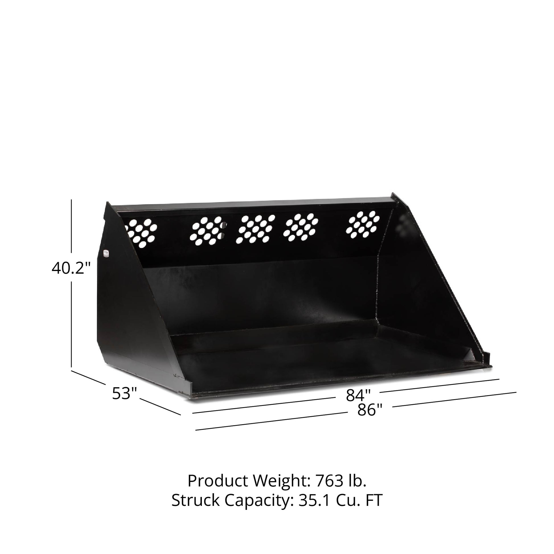 High Capacity Skid Steer Bucket | 84"