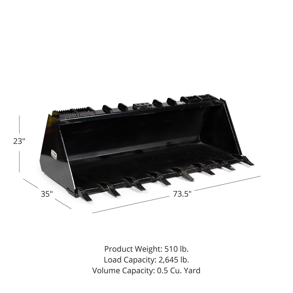 Heavy-Duty Skid Steer Dirt Bucket With Teeth | 72" - view 9