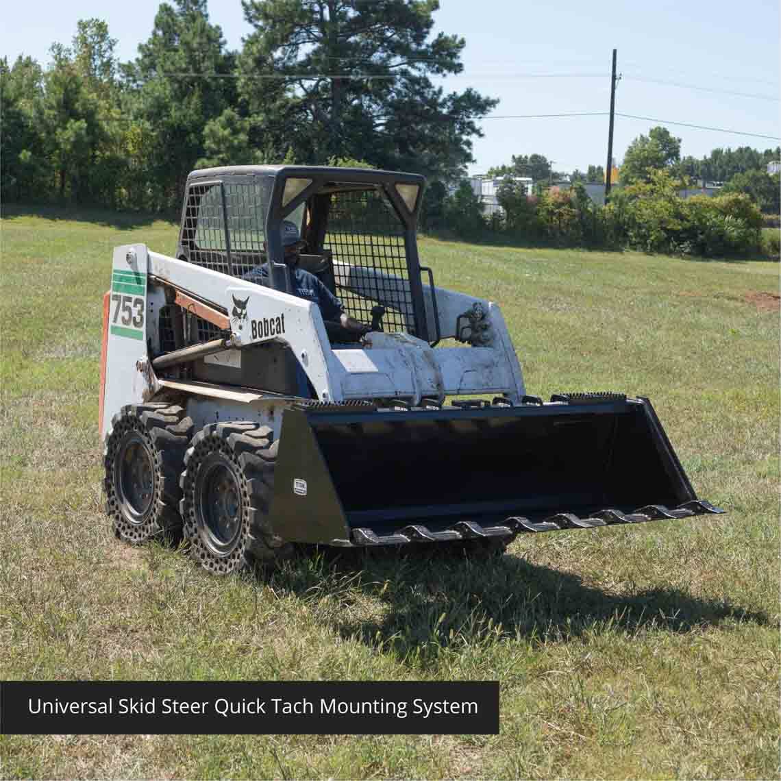 Heavy-Duty Skid Steer Dirt Bucket With Teeth | 72" - view 2