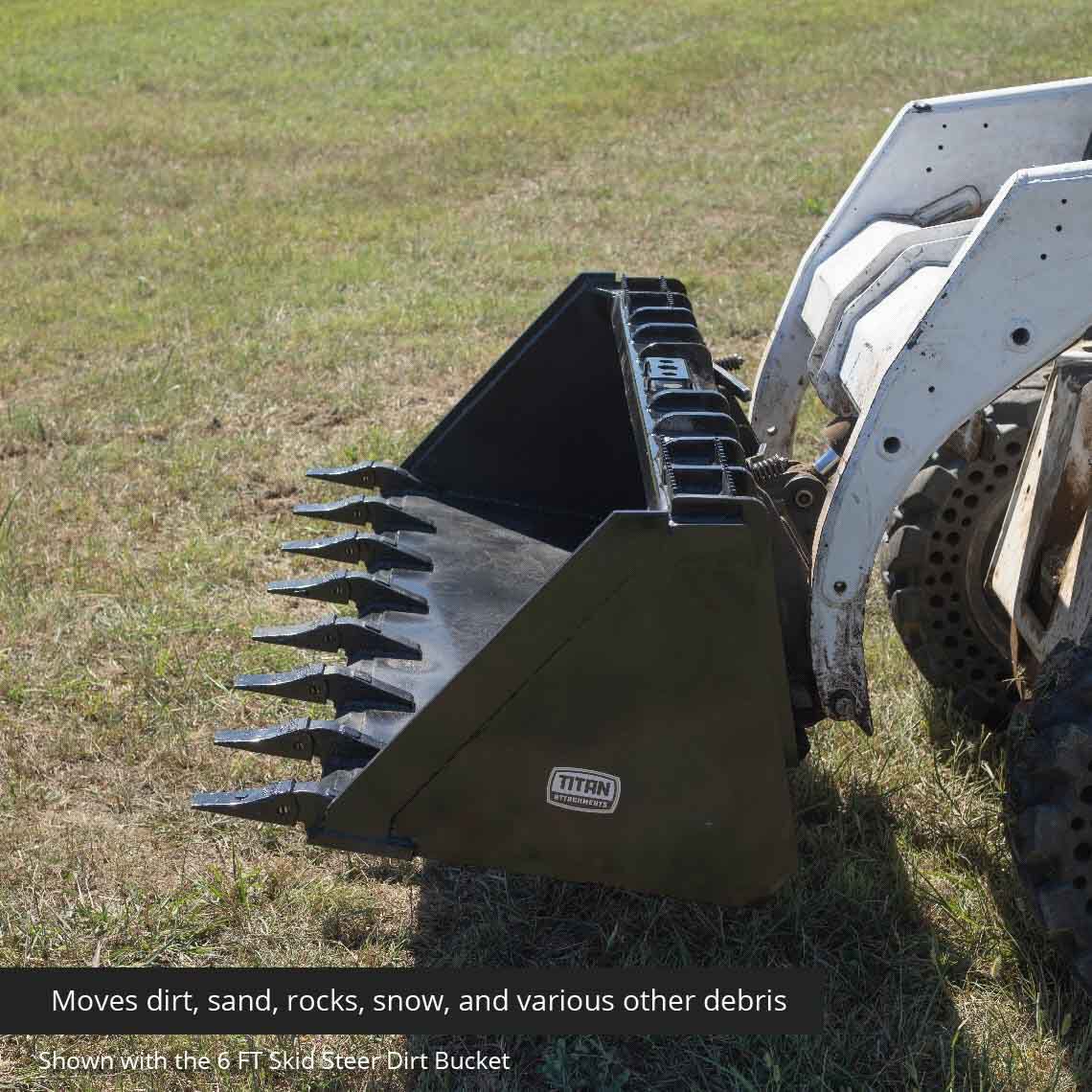 Heavy-Duty Skid Steer Dirt Bucket With Teeth | 84" - view 14