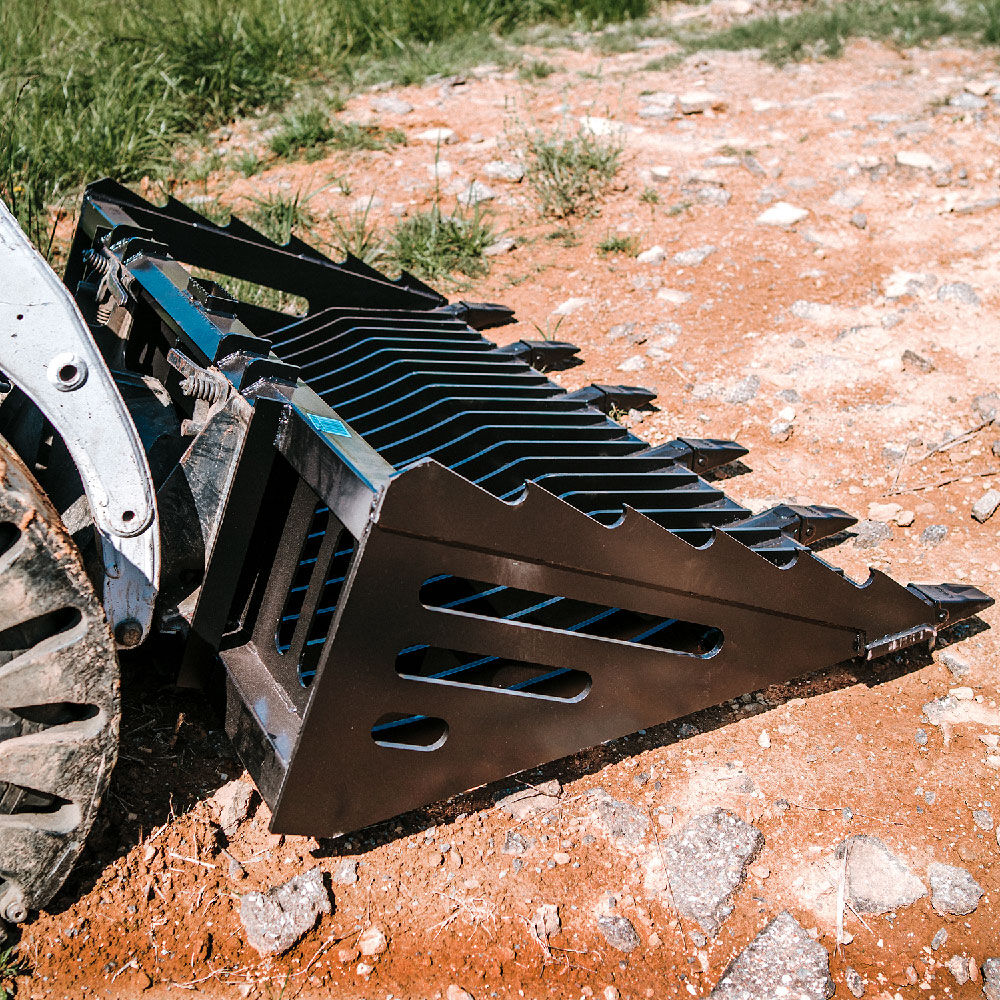 SCRATCH AND DENT - 72-in Fine Grade Skeleton Rock Bucket w/ Teeth For Skid Steers - FINAL SALE - view 9