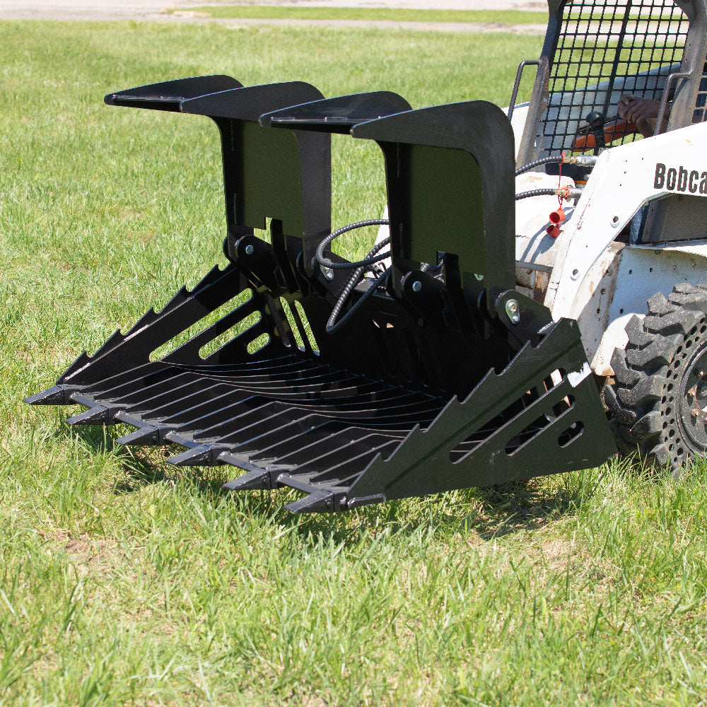 Skeleton Rock Bucket Grapple Rake with Teeth | 72" - view 2