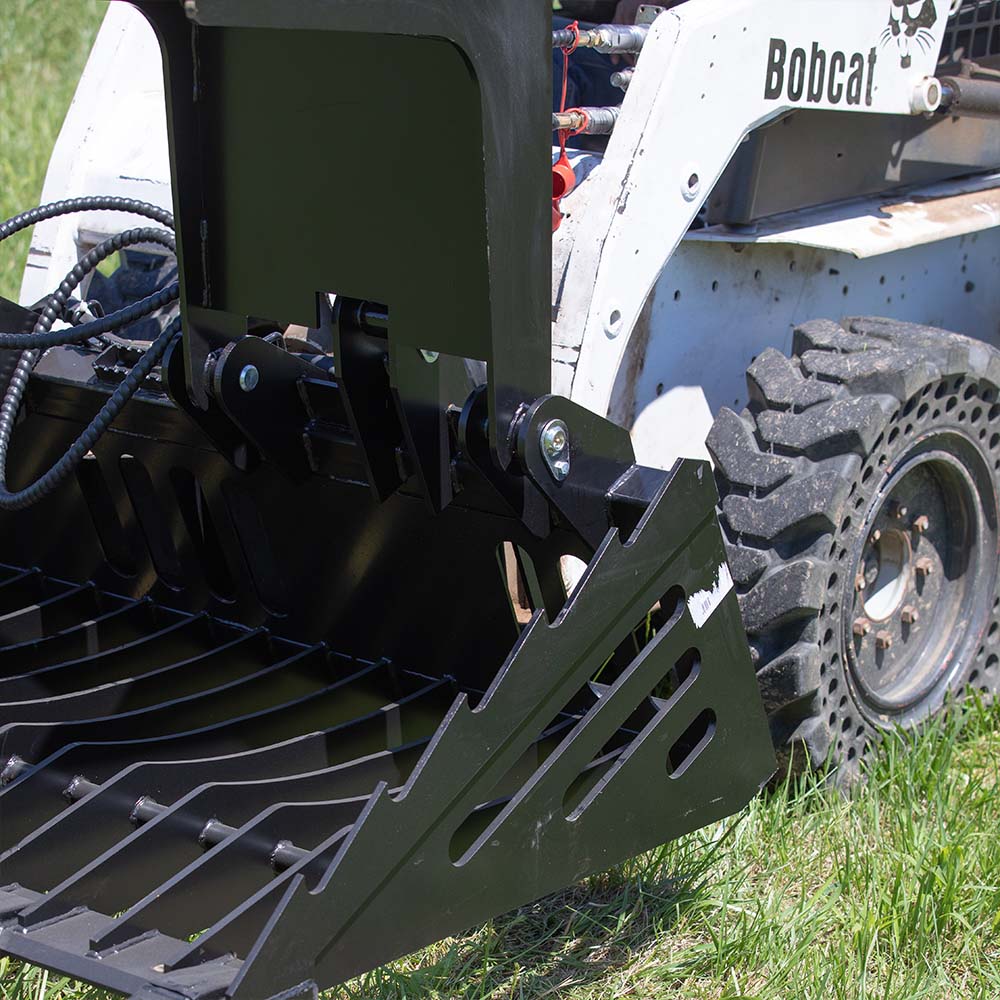 Skeleton Rock Bucket Grapple Rake with Teeth | 72" - view 4