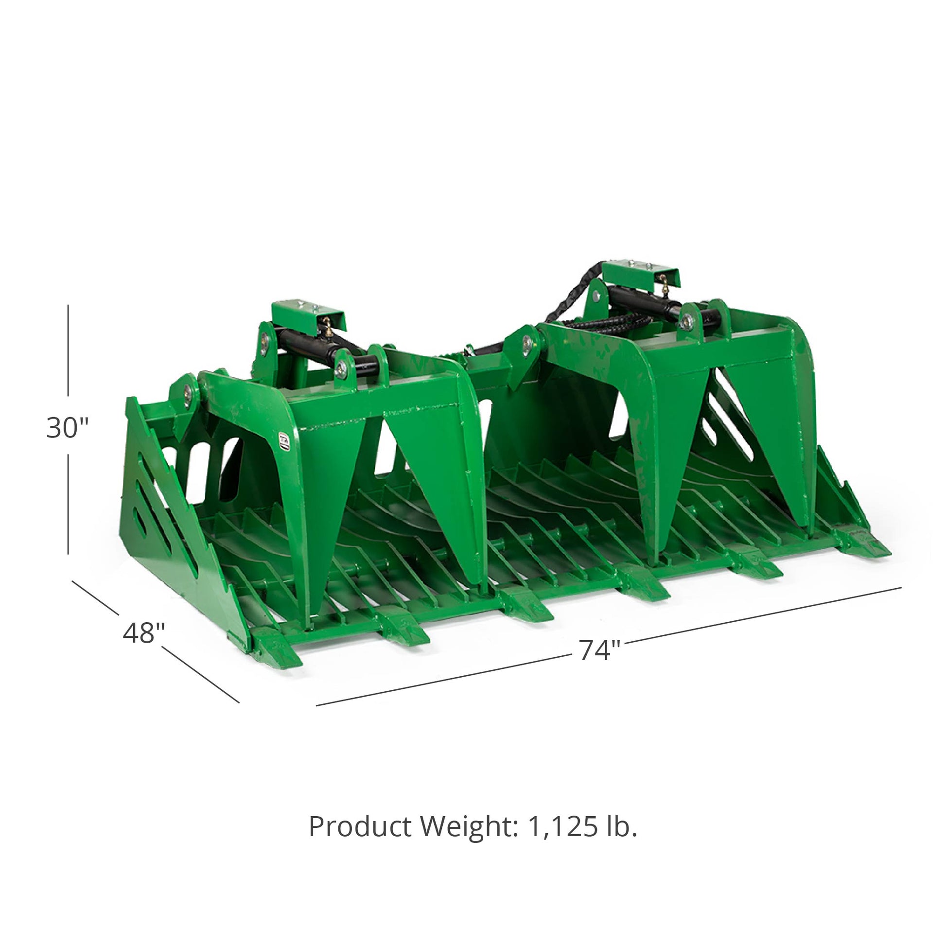 72" Fine Grade Skeleton Rock Grapple Bucket Fits John Deere Tractors