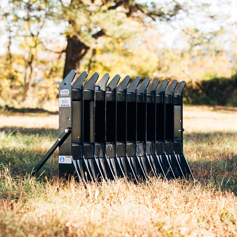 Debris Spring Rake Standard Series Skid Steer Root Debris Rake | Titan Attachments