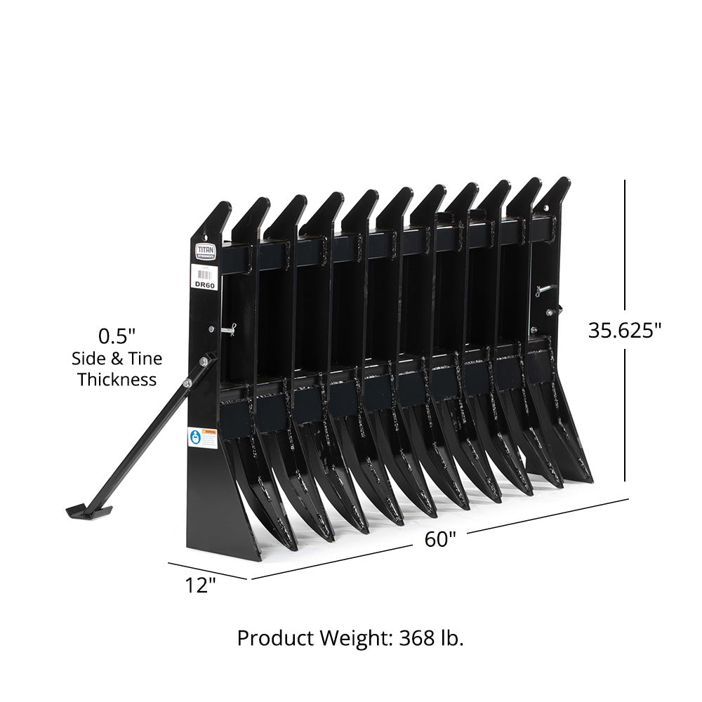 Standard Series Skid Steer Root Debris Rake | 60" - view 10