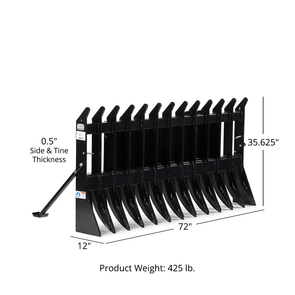 Standard Series Skid Steer Root Debris Rake | 72" - view 30