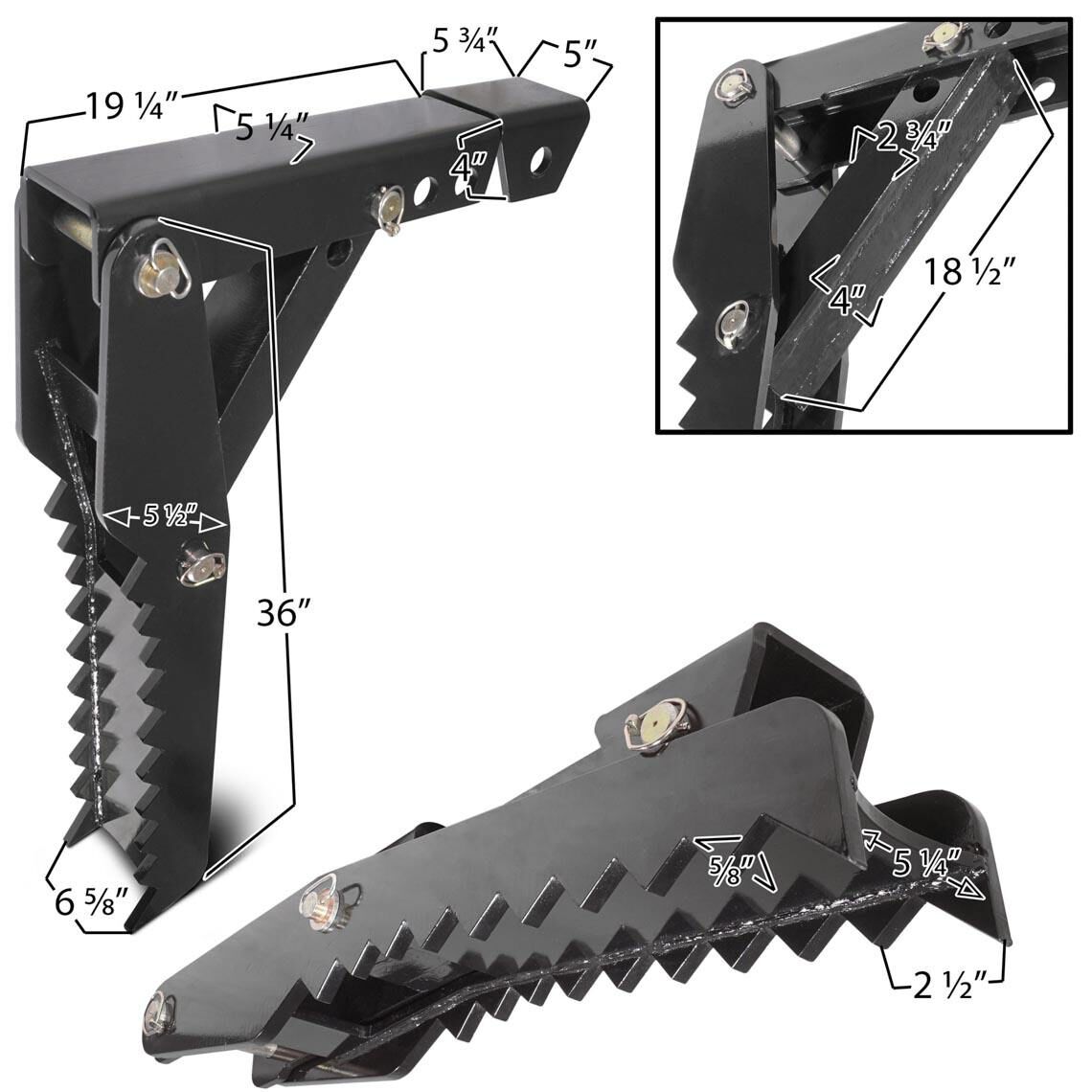 36" Backhoe Thumb Hoe Clamp 5/8" Steel Plate Assembly Weld On Adjustable - view 7