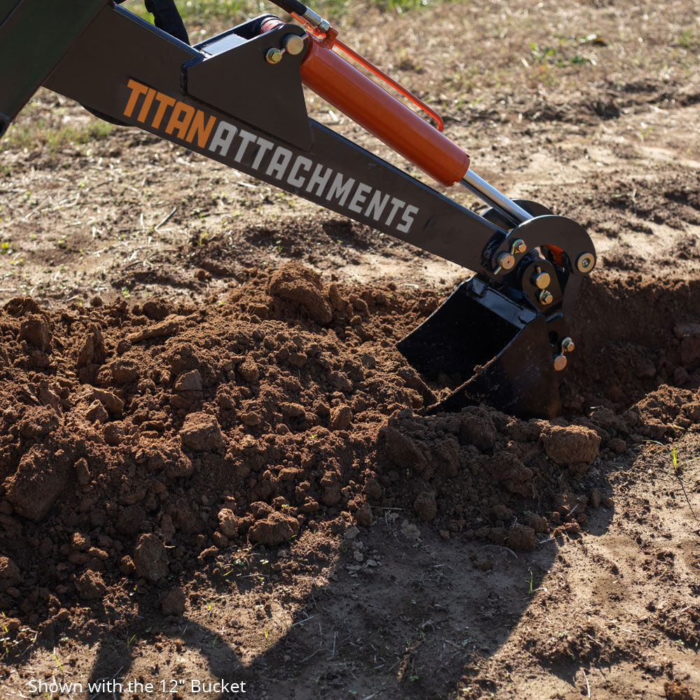 Skid Steer Fronthoe Excavator Attachment - Bucket Size: 10" - Optional Backhoe Thumb: No | 10" / No