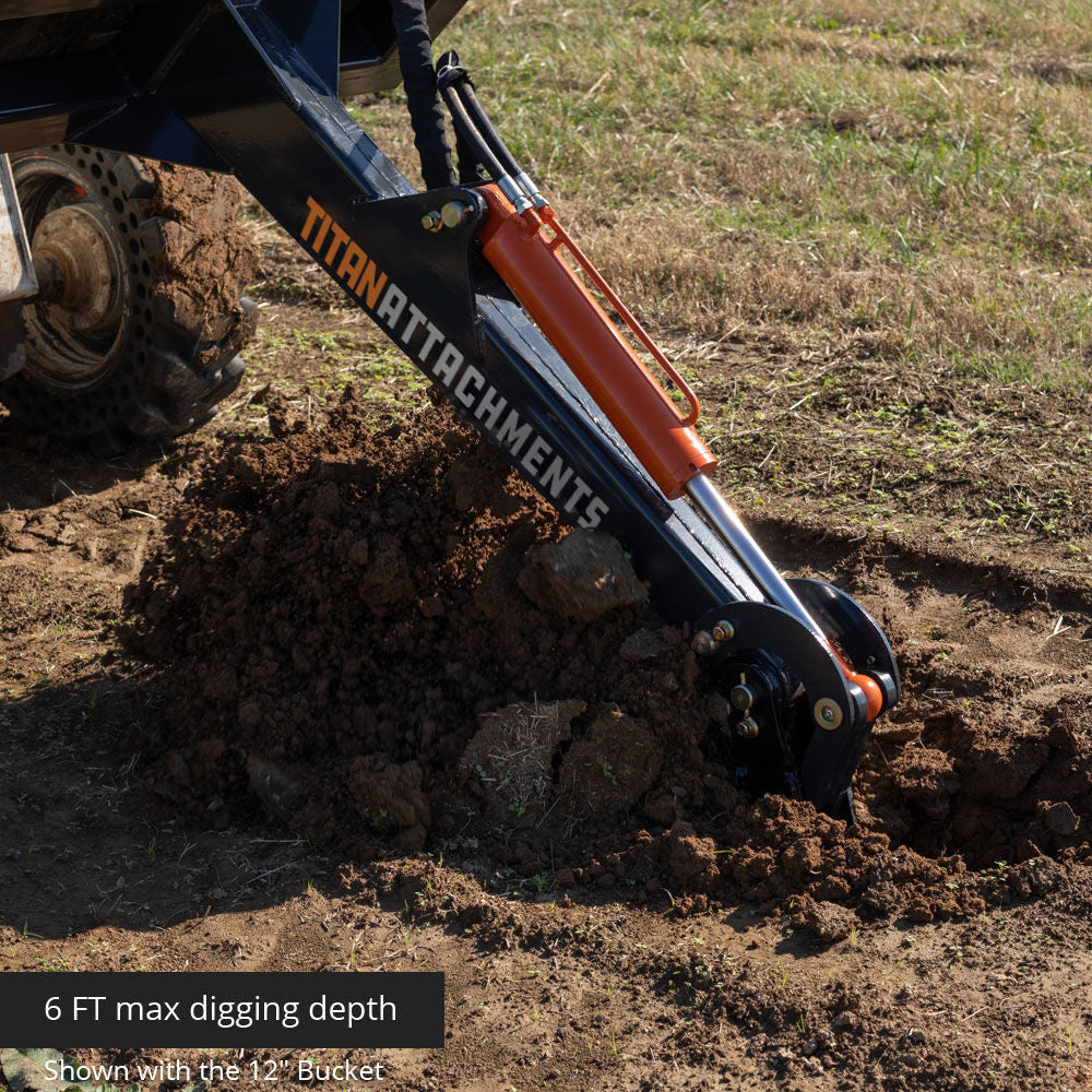 Skid Steer Fronthoe Excavator Attachment - Bucket Size: 10" - Optional Backhoe Thumb: No | 10" / No - view 14