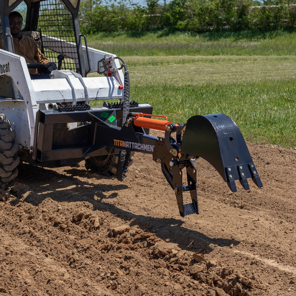 Skid Steer Fronthoe Excavator Attachment - Bucket Size: 10" - Optional Backhoe Thumb: Yes | 10" / Yes - view 23