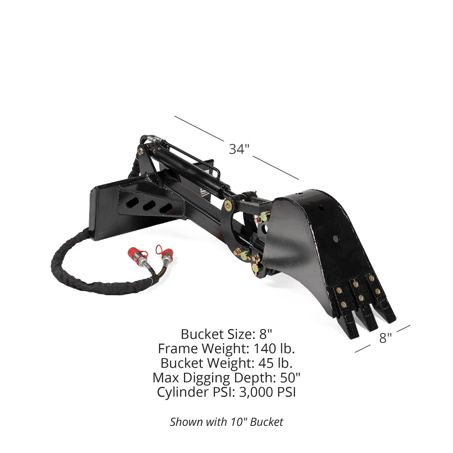 Mini Skid Steer Fronthoe Backhoe Excavator Attachment | 8" - view 27