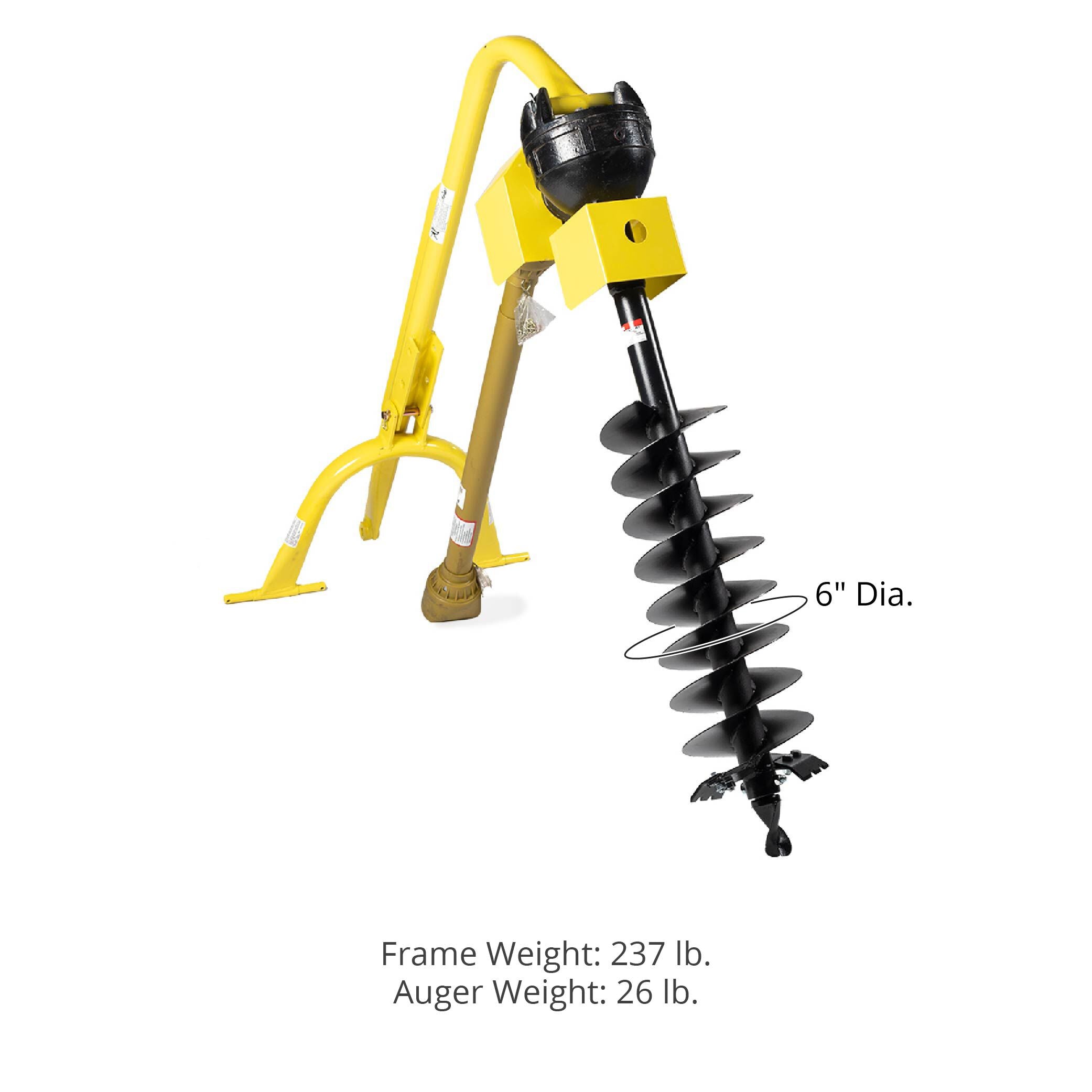 Post hole auger for mini digger top