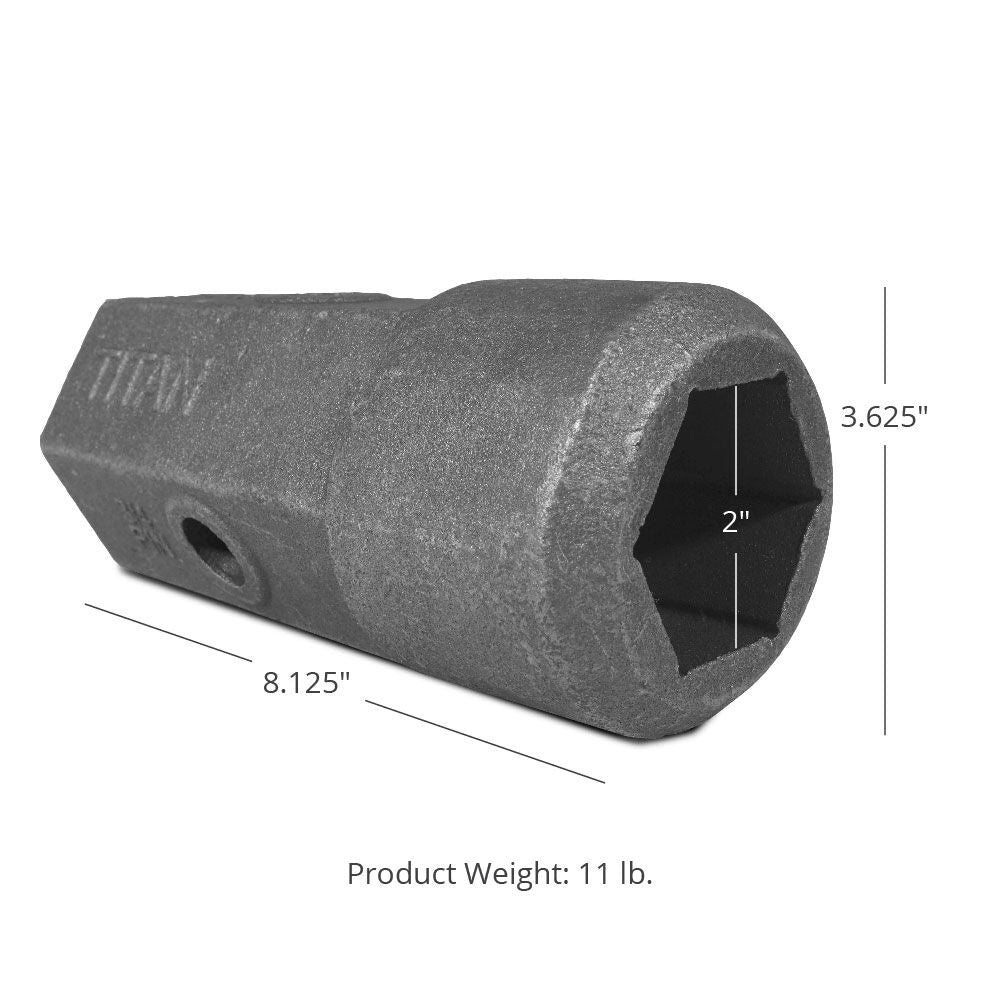 Auger Bit Repair Hub 2" Hex Female 5/8" & 3/4" Pin Holes