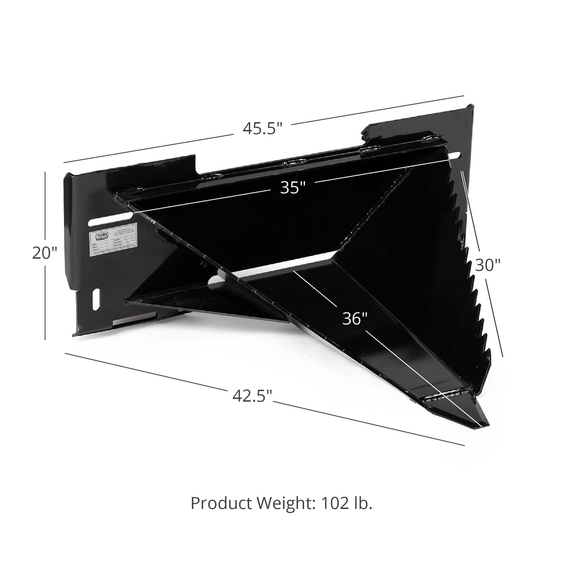 SCRATCH AND DENT - Stump Bucket For Skid Steer Quick Attach - FINAL SALE