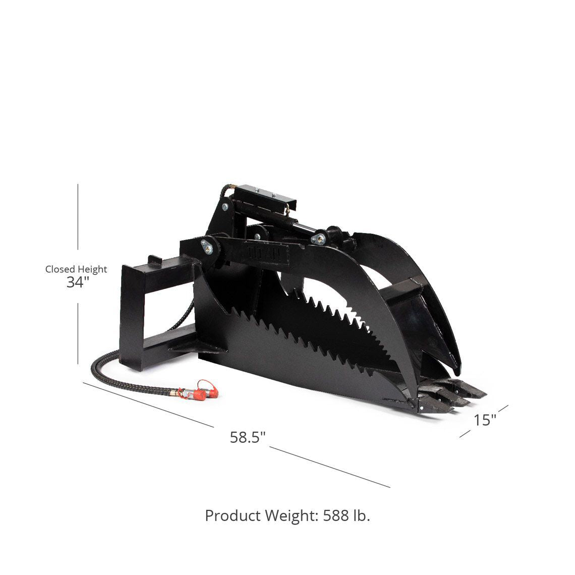 SCRATCH AND DENT - Skid Steer Stump Bucket Grapple Attachment Extreme Duty - FINAL SALE - view 2