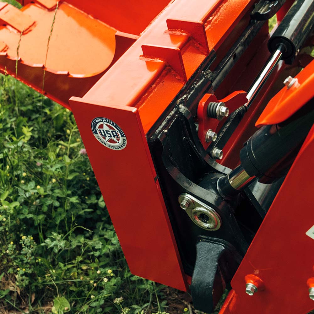 Scratch and Dent, USA Made Orange Extreme Stump Bucket | Titan