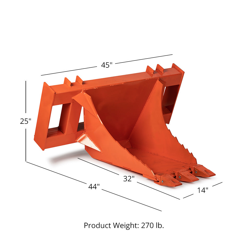 USA Made Extreme Stump Bucket - Stump Bucket Color: Orange | Orange - view 20