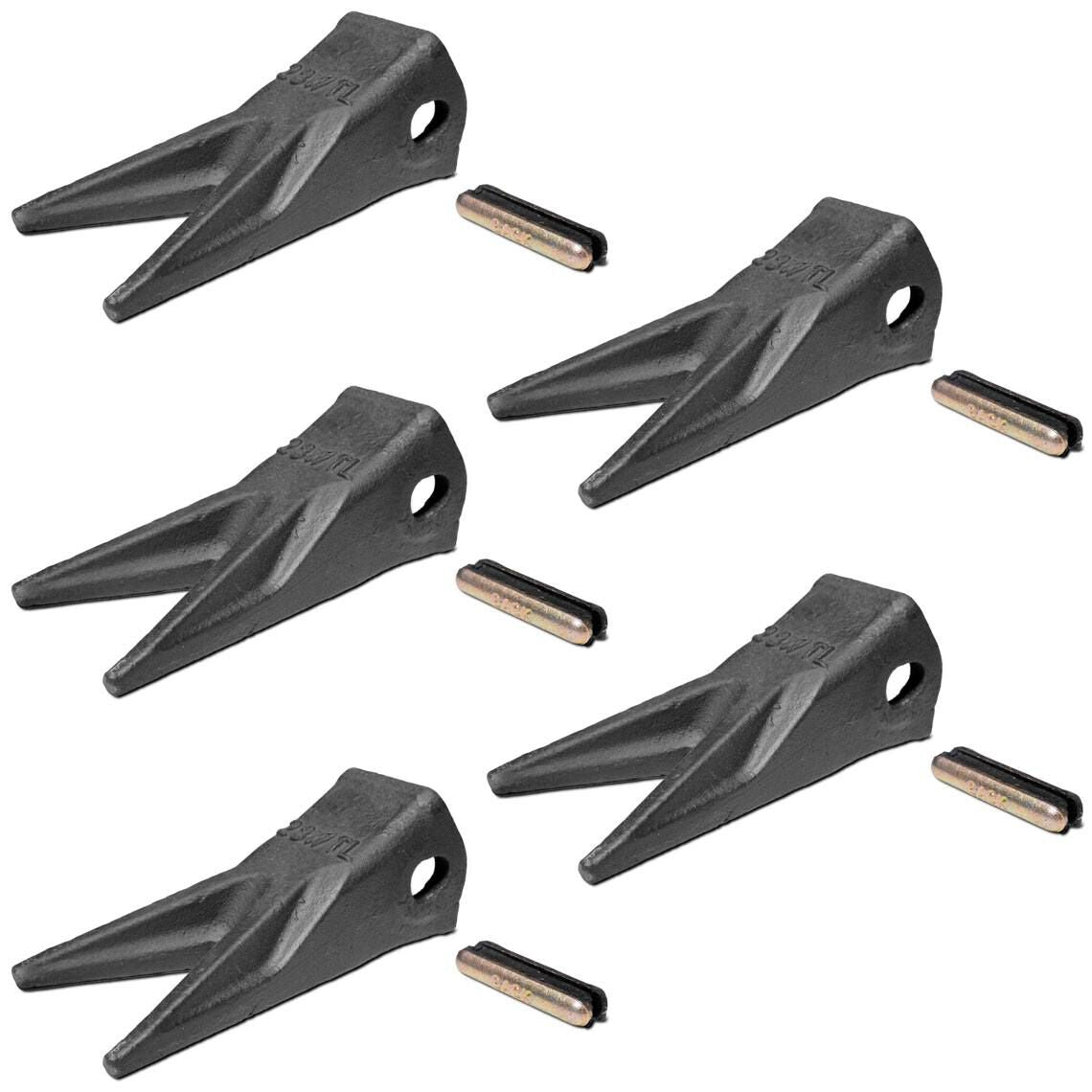 Set of (5) 23WTL Bucket Twin Tiger Tooth Assembly With Flex Pin – Titan ...