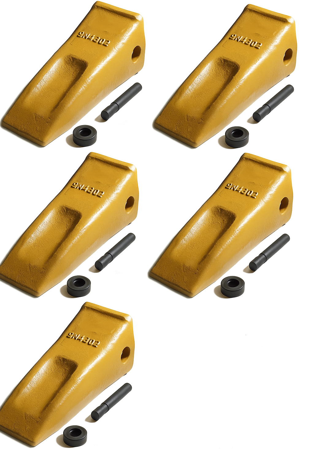 Scratch and Dent, 9N4302 Long Bucket Teeth w/ Side Pin 9J2308 and 8E6259 Retainer (5 Piece) - view 1