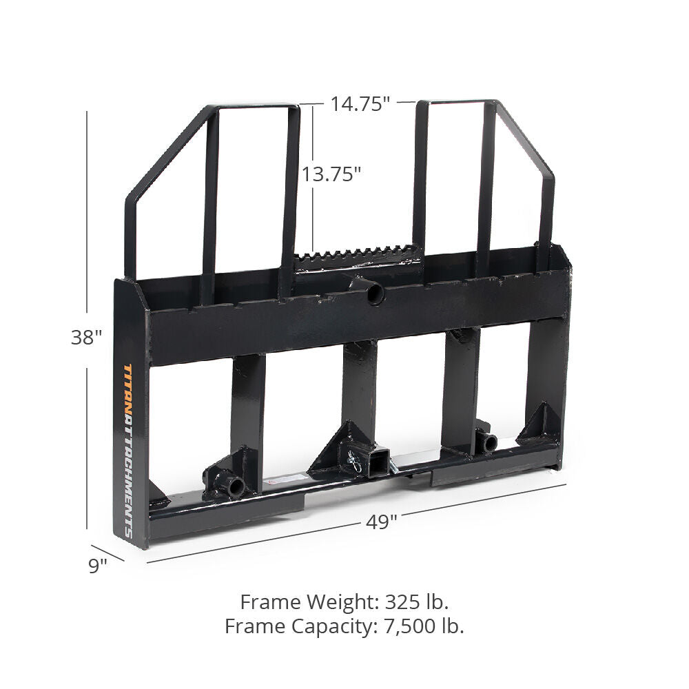 Class 3 Step-Through Pallet Fork Frame Attachment, 7,500 LB Capacity | Frame Only