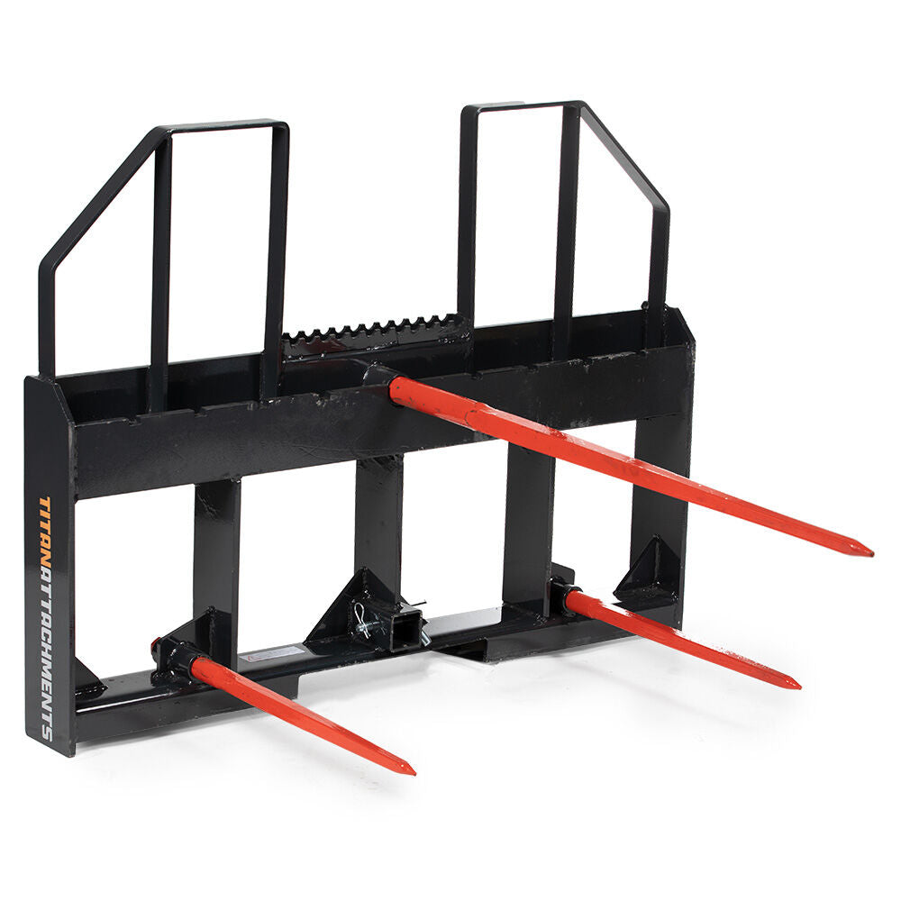 Class 3 Step-Through Hay Frame Attachment, 7,500 LB Capacity | 32" Main Spear + (2) 24" C1 Hay Bale Spears - view 1