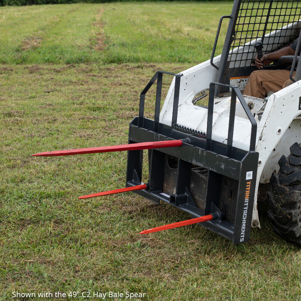 Class 3 Step-Through Hay Frame Attachment, 7,500 LB Capacity | 32" Main Spear + (2) 24" C1 Hay Bale Spears - view 2