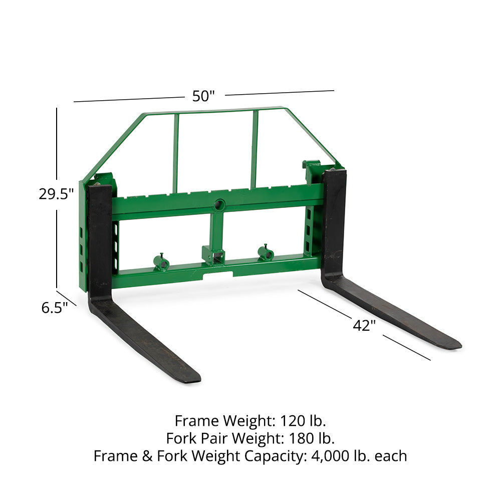 Standard Series Pallet Fork Frame, Fits John Deere Hook and Pin | Frame + 42" Blades - view 20