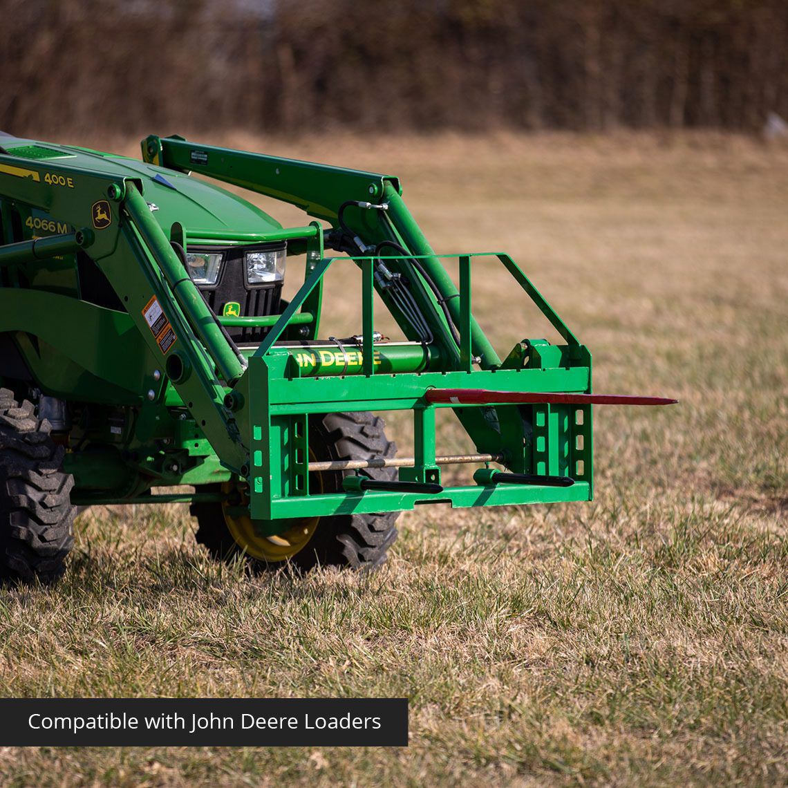 Standard Series Hay Frame Attachment, Fits John Deere Tractors | 32" Main Spear + 17.5" Stabilizers - view 3