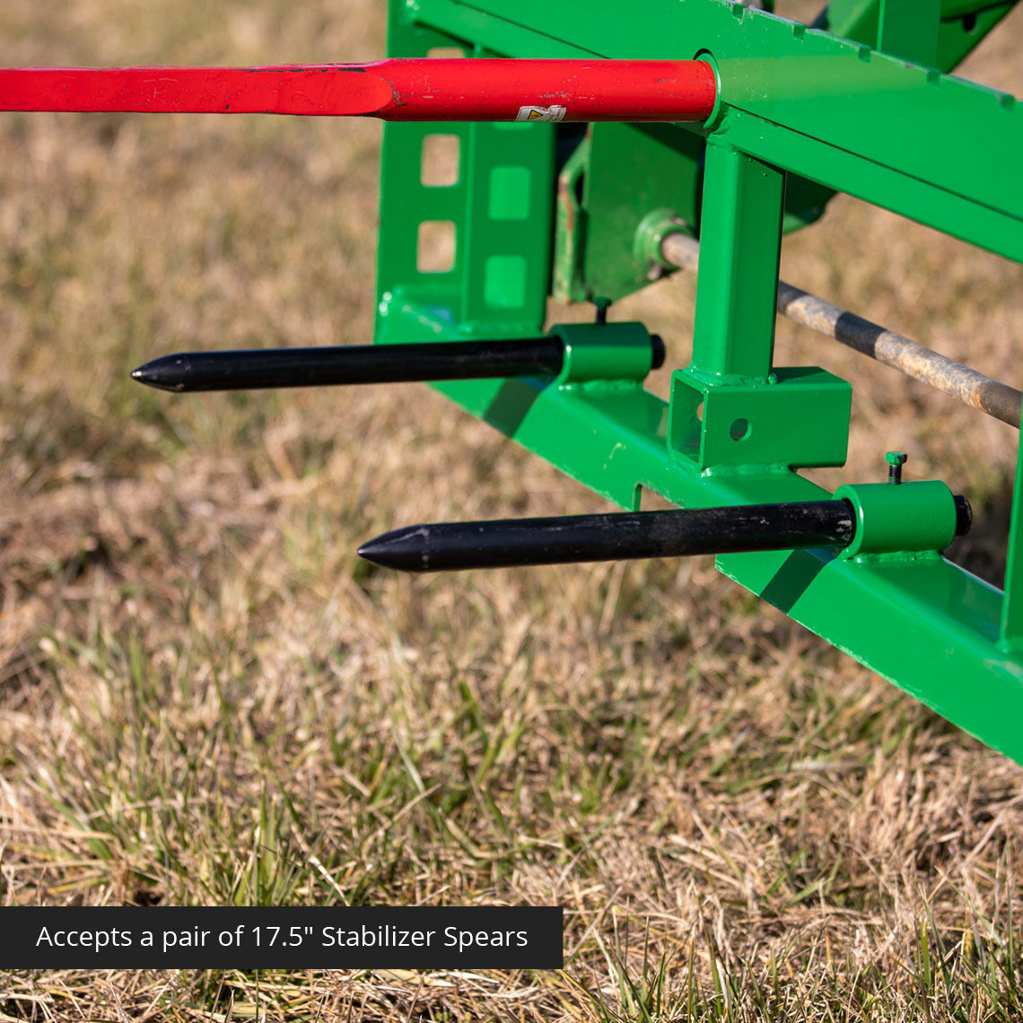 Standard Series Hay Frame Attachment, Fits John Deere Tractors | 32" Main Spear + 17.5" Stabilizers