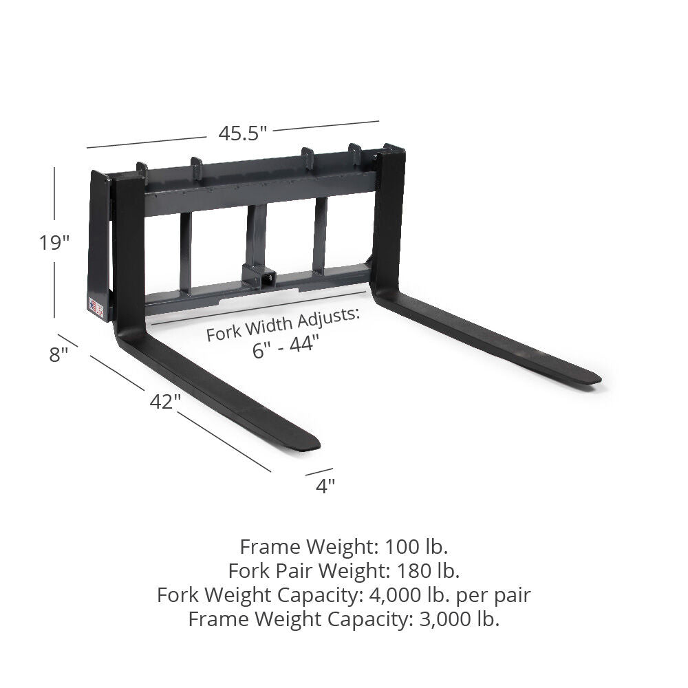 SCRATCH AND DENT - UA Made In The USA Pallet Fork & Trailer Hitch Skid Steer Frame - FINAL SALE - view 2