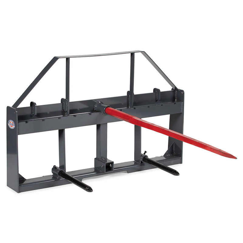 USA Made Standard Series Hay Frame Attachment | Grey / 49" Main Spear + 17.5" Stabilizers