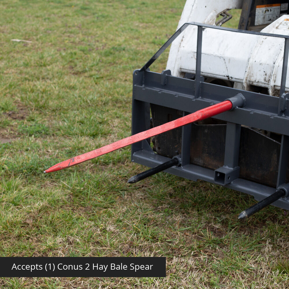 Standard Series USA Made Hay Frame Attachment - Color: Black - Hay Bale Spear Length: 49" Main Spear + 17.5" Stabilizers | Black / 49" Main Spear + 17.5" Stabilizers - view 30