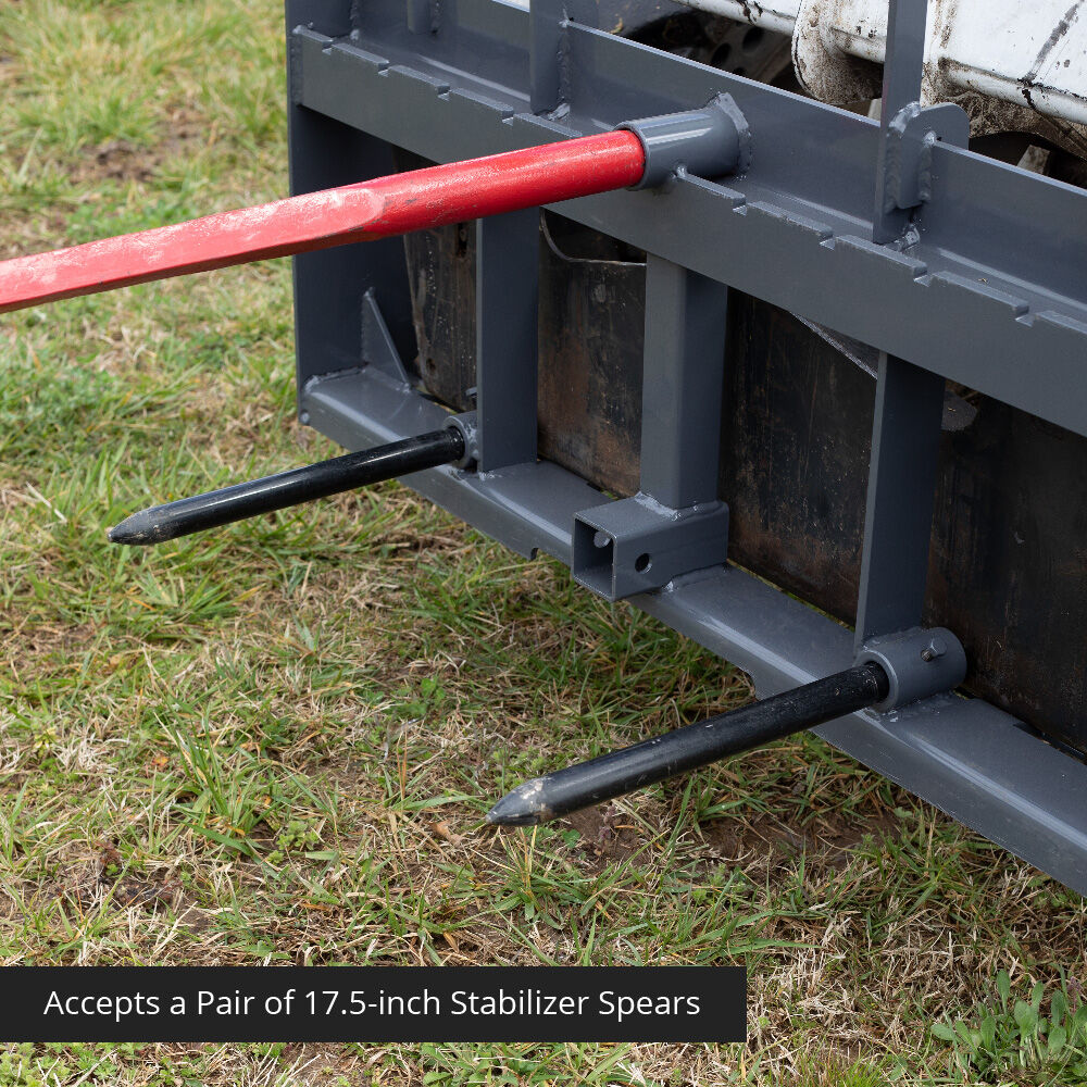 Standard Series USA Made Hay Frame Attachment - Color: Black - Hay Bale Spear Length: 49" Main Spear + 17.5" Stabilizers | Black / 49" Main Spear + 17.5" Stabilizers - view 31