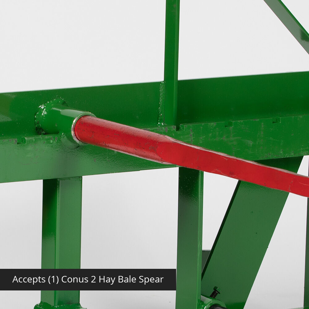 Standard Series USA Made Global Euro Hay Frame Attachment, Fits John Deere Tractors | 32" Main Spear + 17.5" Stabilizers - view 3