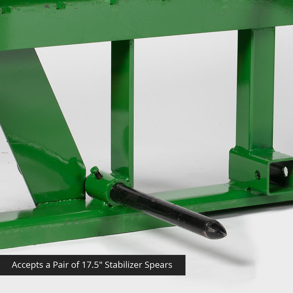 Standard Series USA Made Global Euro Hay Frame Attachment, Fits John Deere Tractors | 32" Main Spear + 17.5" Stabilizers - view 4