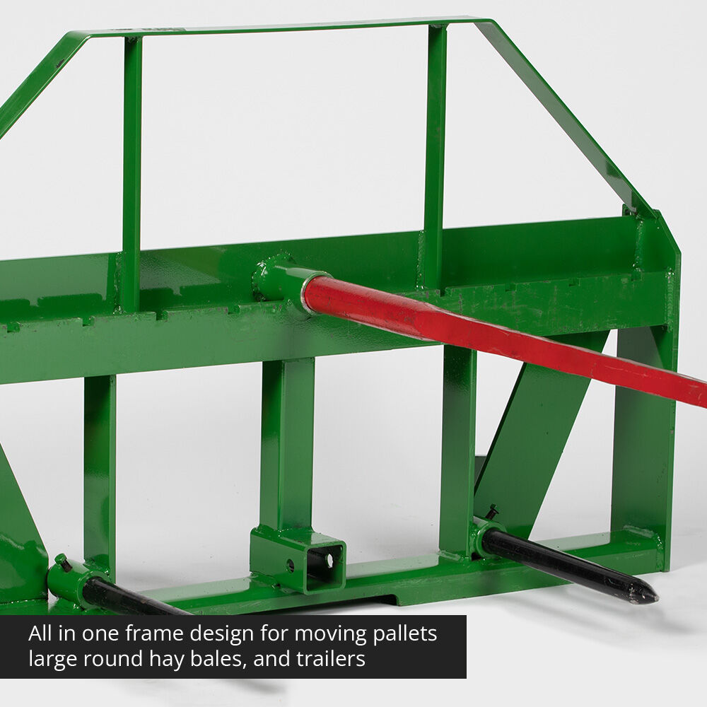 Standard Series USA Made Global Euro Hay Frame Attachment, Fits John Deere Tractors | 32" Main Spear + 17.5" Stabilizers - view 5