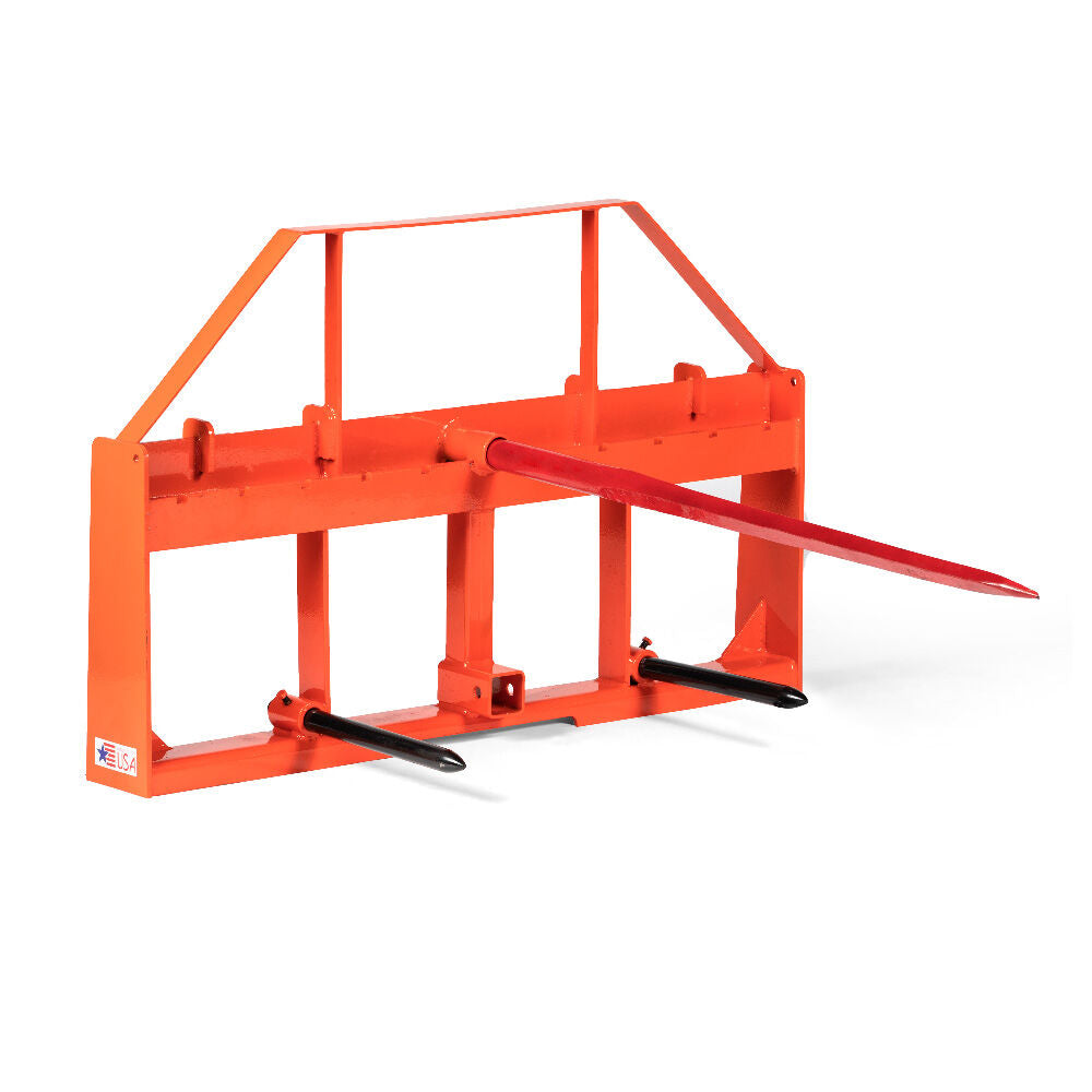 Standard Series USA Made Hay Frame Attachment - Color: Orange - Hay Bale Spear Length: 49" Main Spear + 17.5" Stabilizers | Orange / 49" Main Spear + 17.5" Stabilizers - view 51