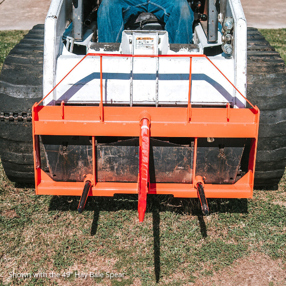 Standard Series USA Made Hay Frame Attachment - Color: Orange - Hay Bale Spear Length: 49" Main Spear + 17.5" Stabilizers | Orange / 49" Main Spear + 17.5" Stabilizers - view 54