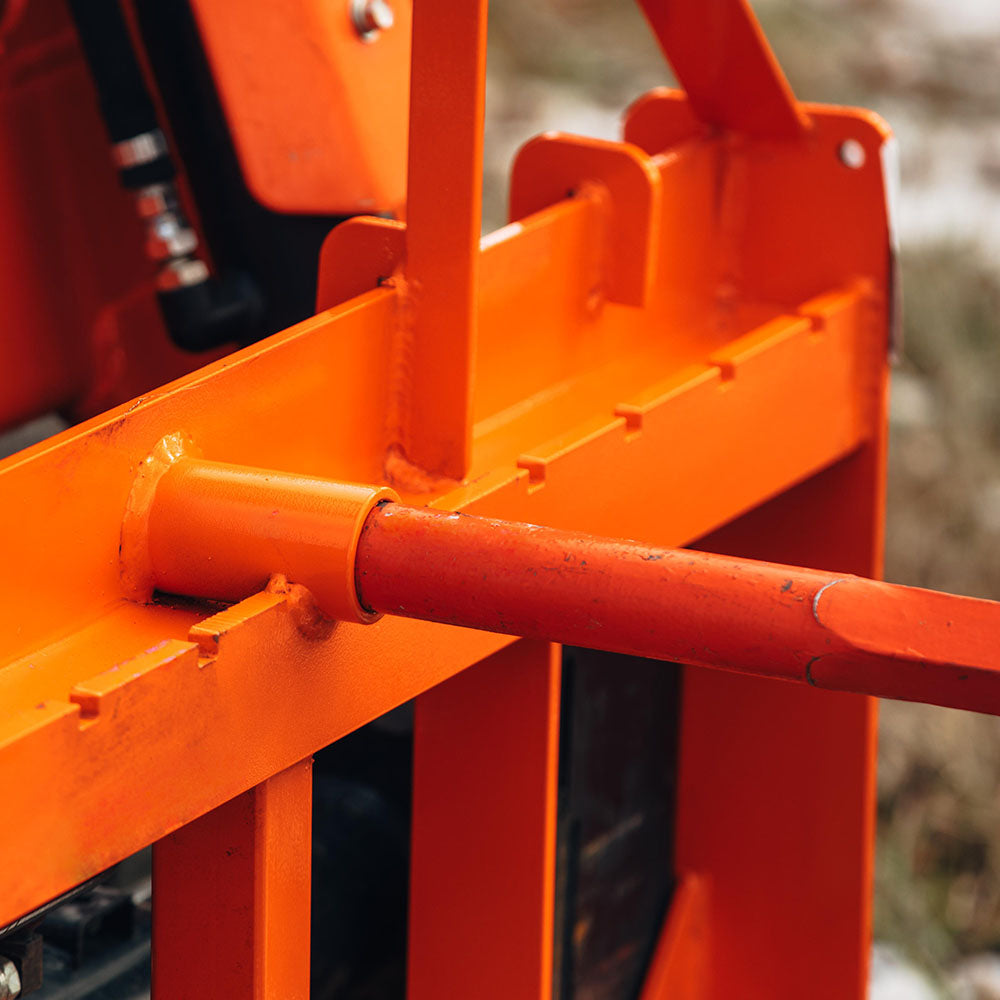 USA Made Standard Series Hay Frame Attachment | Orange / 49" Main Spear + 17.5" Stabilizers