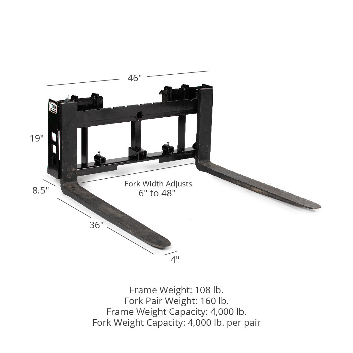 Economy Series Pallet Fork Frame Attachment | Frame + 36" Blades - view 8