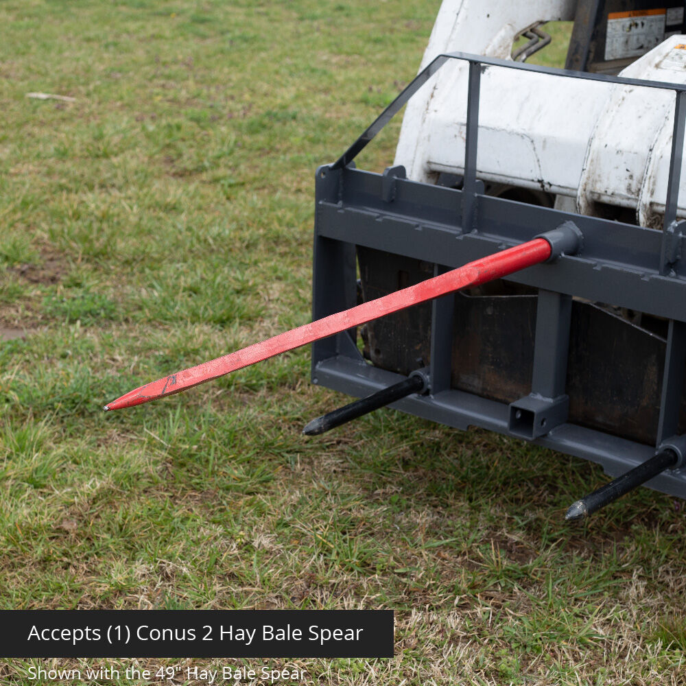 Standard Series USA Made Hay Frame Attachment - Color: Black - Hay Bale Spear Length: 32" Main Spear + 17.5" Stabilizers | Black / 32" Main Spear + 17.5" Stabilizers - view 3