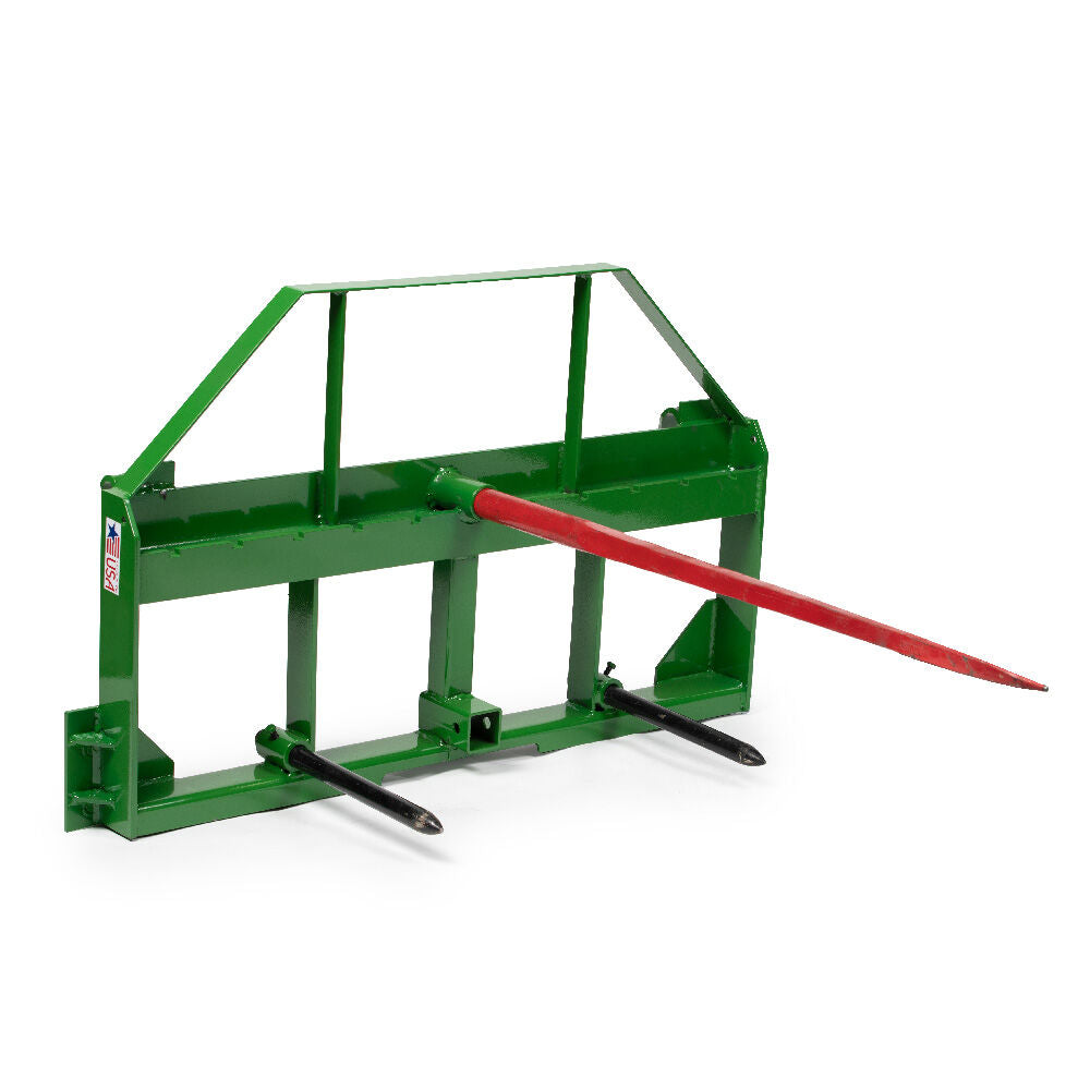 Standard Series USA Made Hay Frame Attachment, Fits John Deere Tractors | 32" Main Spear + 17.5" Stabilizers - view 1