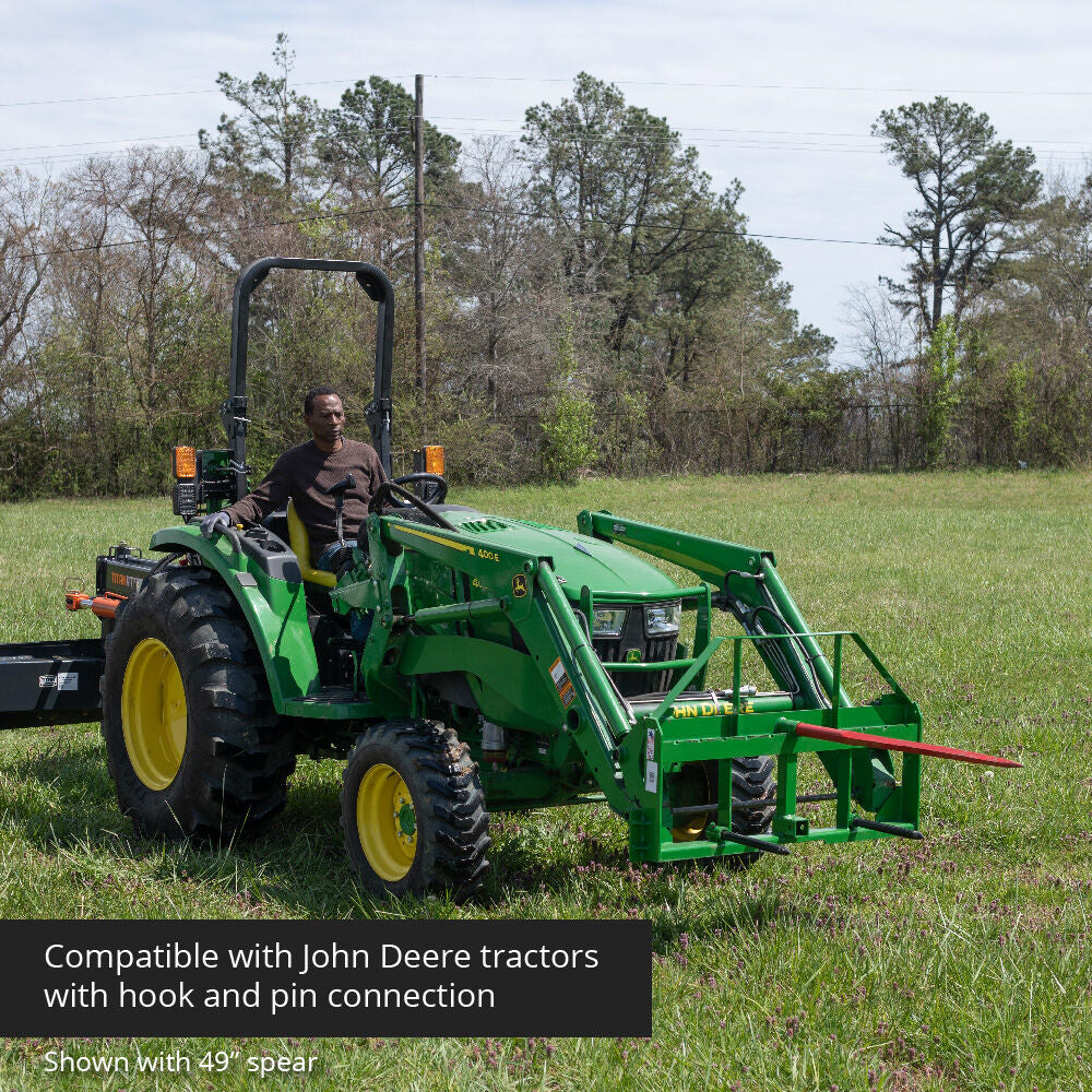 Standard Series USA Made Hay Frame Attachment, Fits John Deere Tractors | 32" Main Spear + 17.5" Stabilizers