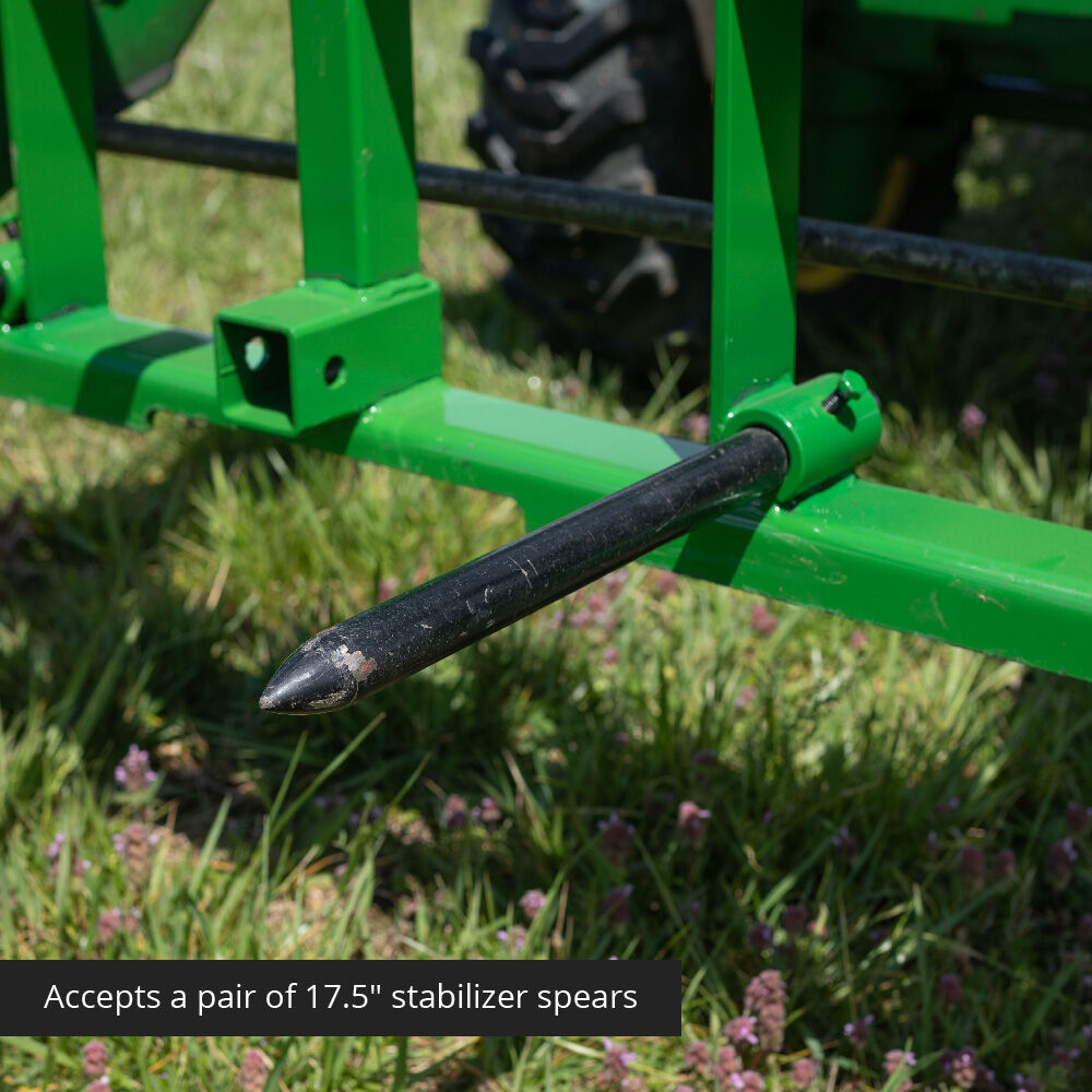 Standard Series USA Made Hay Frame Attachment, Fits John Deere Tractors | 32" Main Spear + 17.5" Stabilizers - view 6