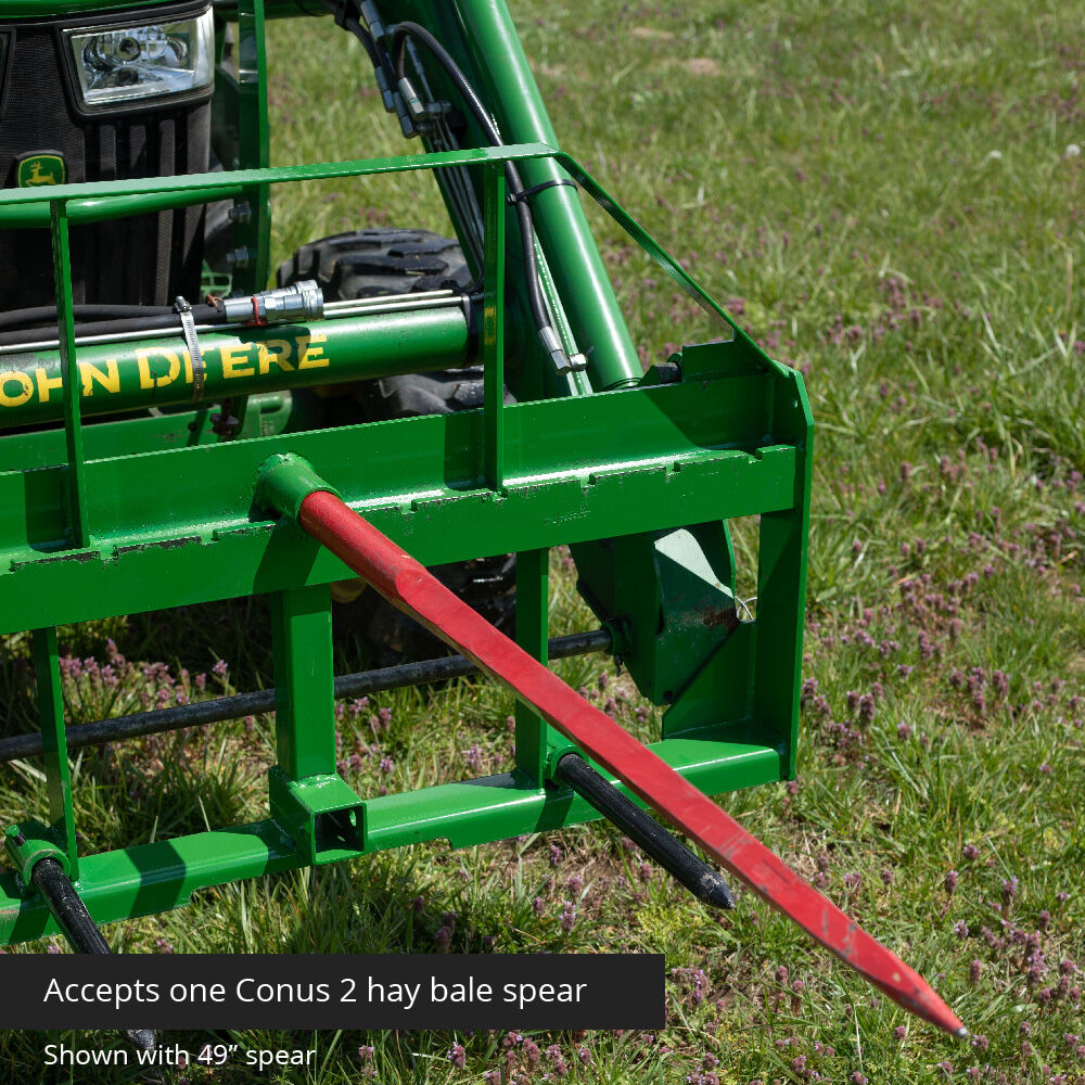 Standard Series USA Made Hay Frame Attachment, Fits John Deere Tractors | 39" Main Spear + 17.5" Stabilizers