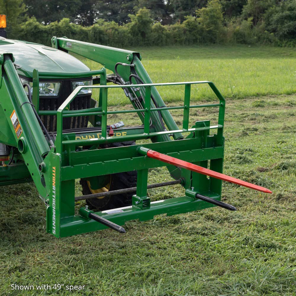 Pro Series Hay Frame Attachment, Fits John Deere Tractors | 32" Main Spear + 17.5" Stabilizers