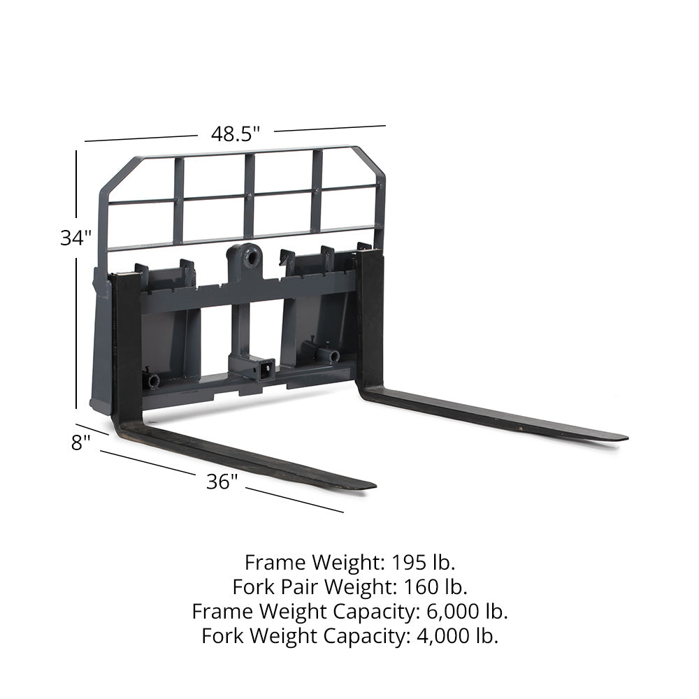 Pro Series USA Made Pallet Fork Frame Attachment | Frame + 36" Blades - view 40