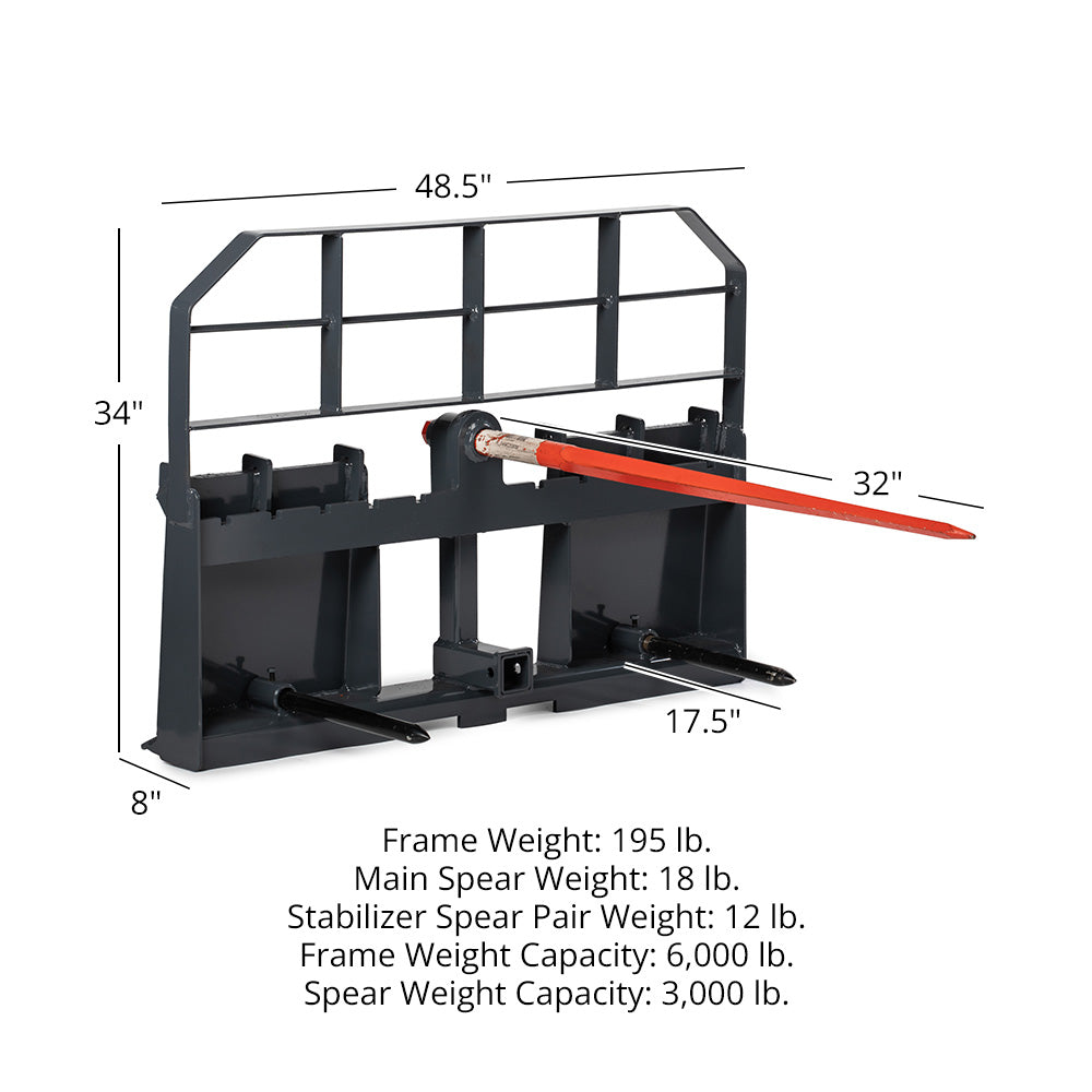 Pro Series USA Made Hay Frame Attachment | Frame + 32" Spear - view 10